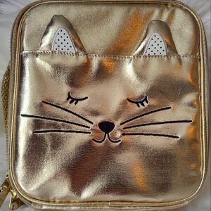 Pottery Barn Kids Emily Merritt Gold Kitty Insolated Lunch Bag NWT